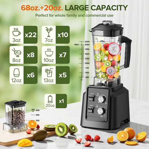 PSIIDAN blender 6-blade stainless steel assembly ensures smooth blends