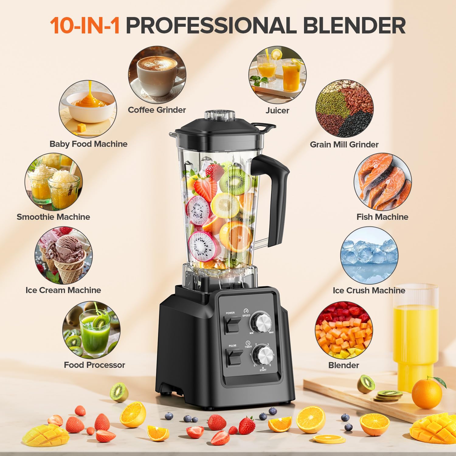 PSIIDAN Blender 64oz pitcher allows batch-prepping for the family.