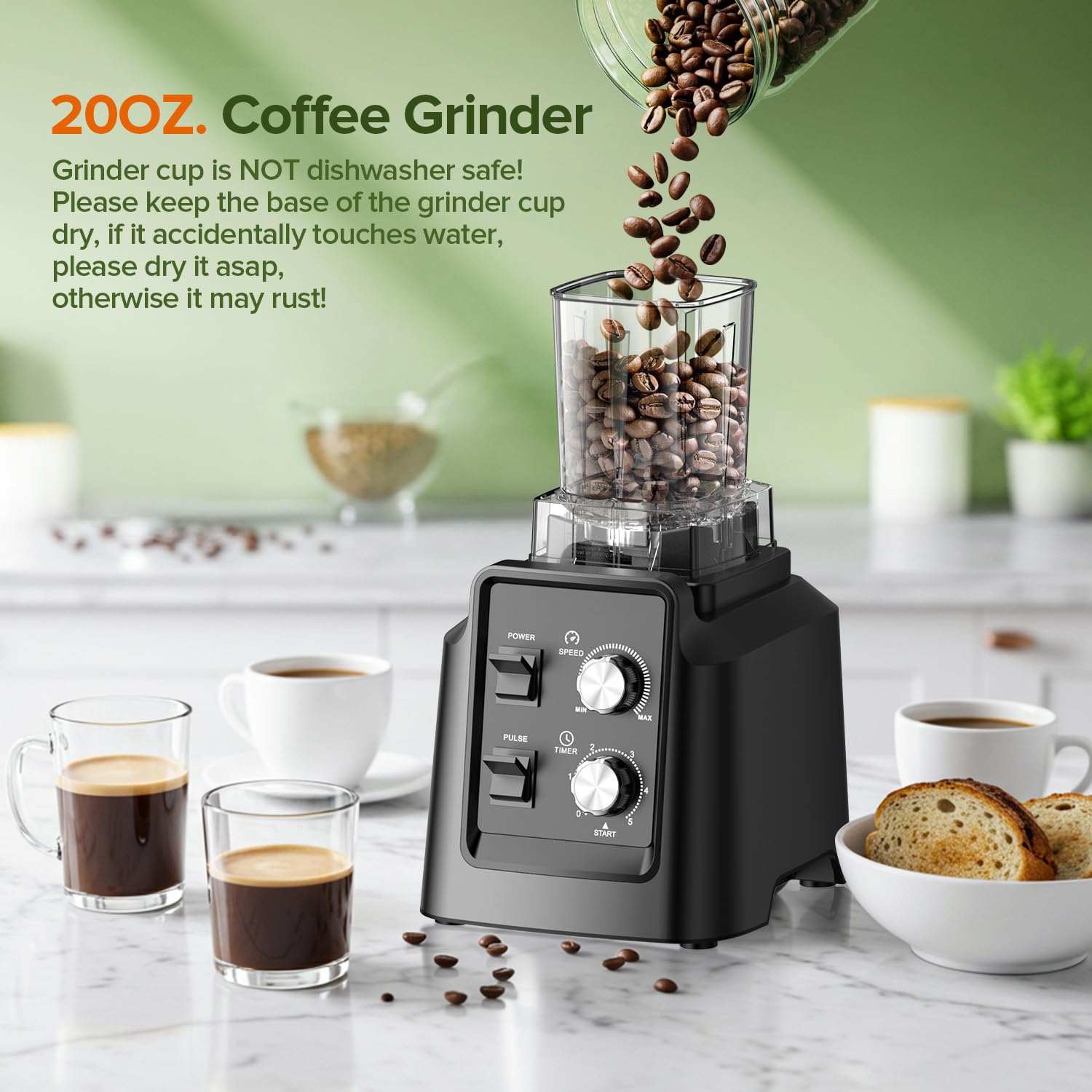 PSIIDAN blender in action crushing ice for frozen drinks