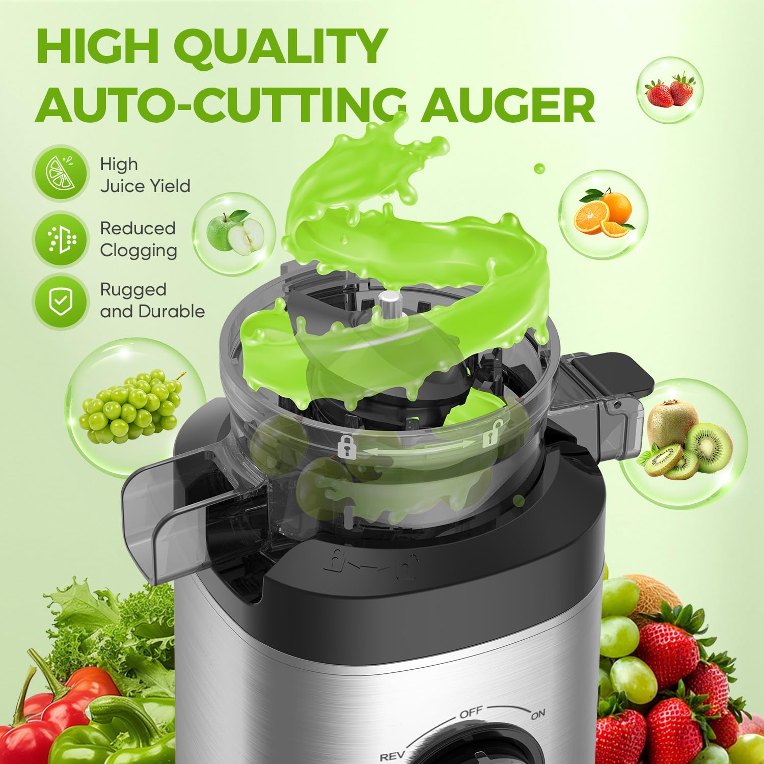 PSIIDAN juicer yields high extraction from leafy greens.