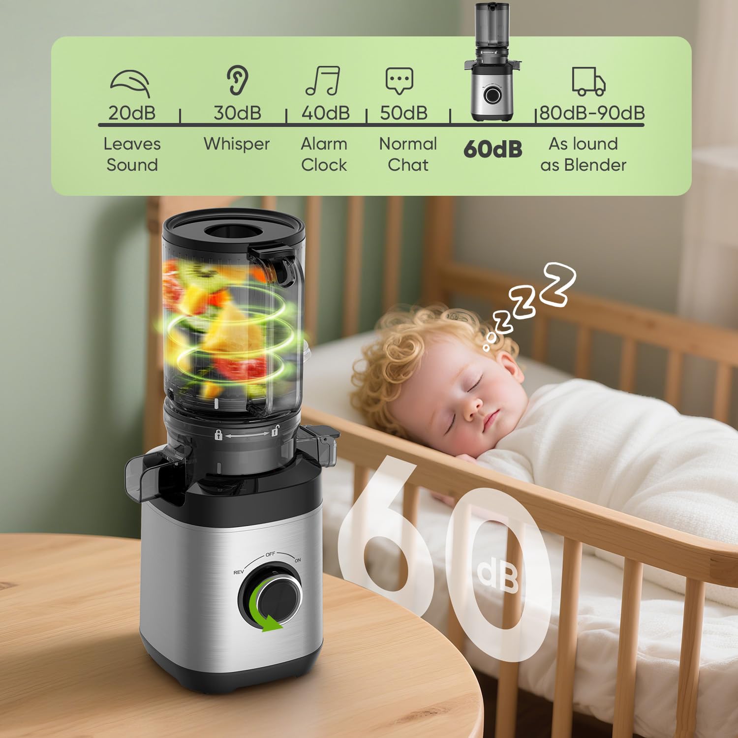 PSIIDAN Juicer pulp container neatly stores pulp for reuse.