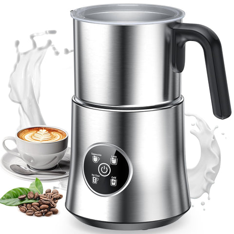 PSIIDAN milk frother in action with 4-in-1 capability for silky microfoam.