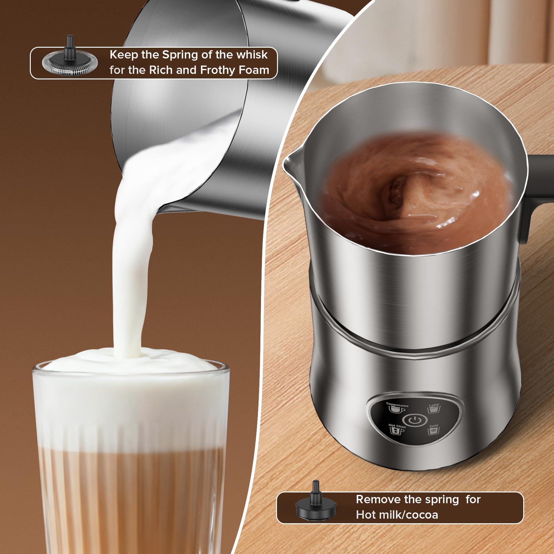 PSIIDAN stainless steel pitcher ensures even heating and durable performance.