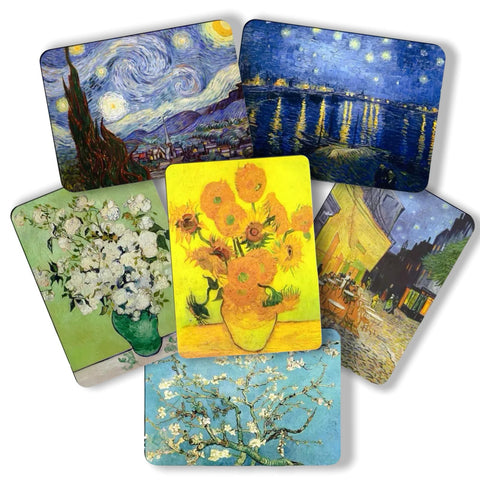 PSQIYMP Starry Night magnet on fridge adds vibrant, durable art display.