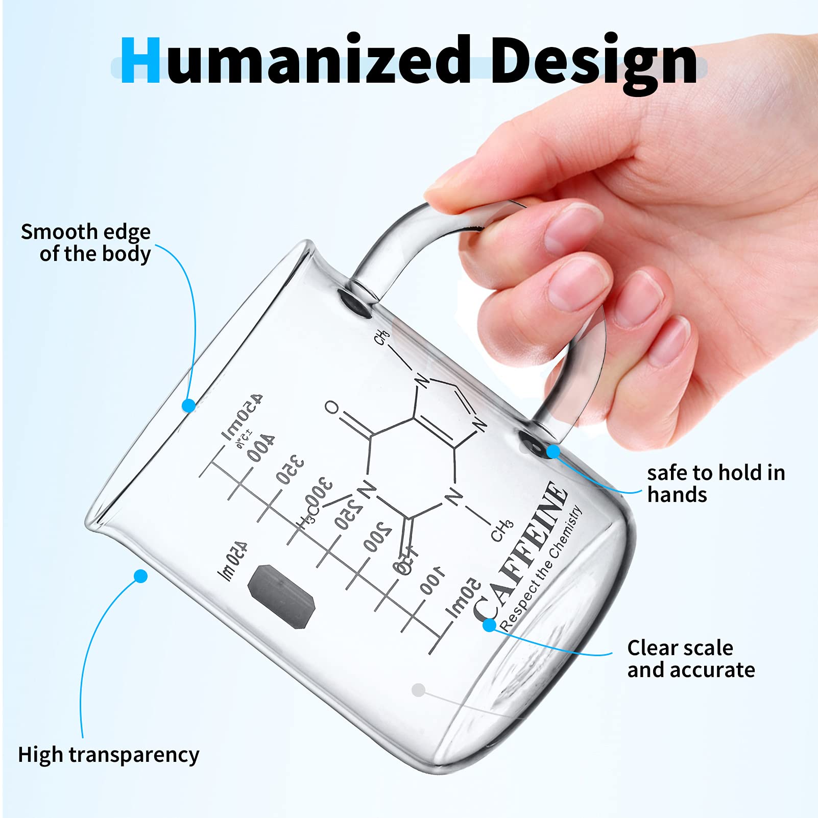 PSZEZNZ graduated beaker mug shows up to 400 ml accuracy