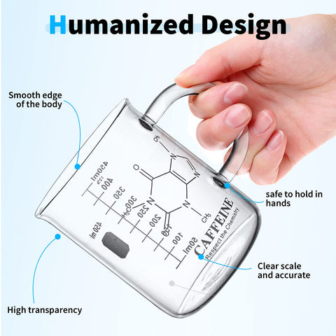 PSZEZNZ graduated beaker mug shows up to 400 ml accuracy