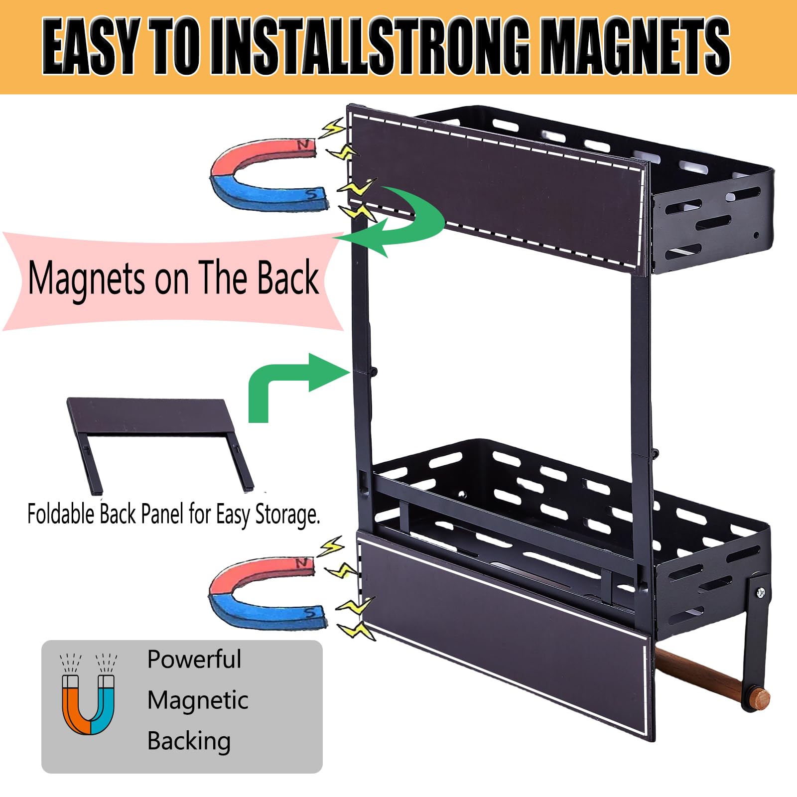 PTAEXCEL metal spice rack finish resists rust and heat.