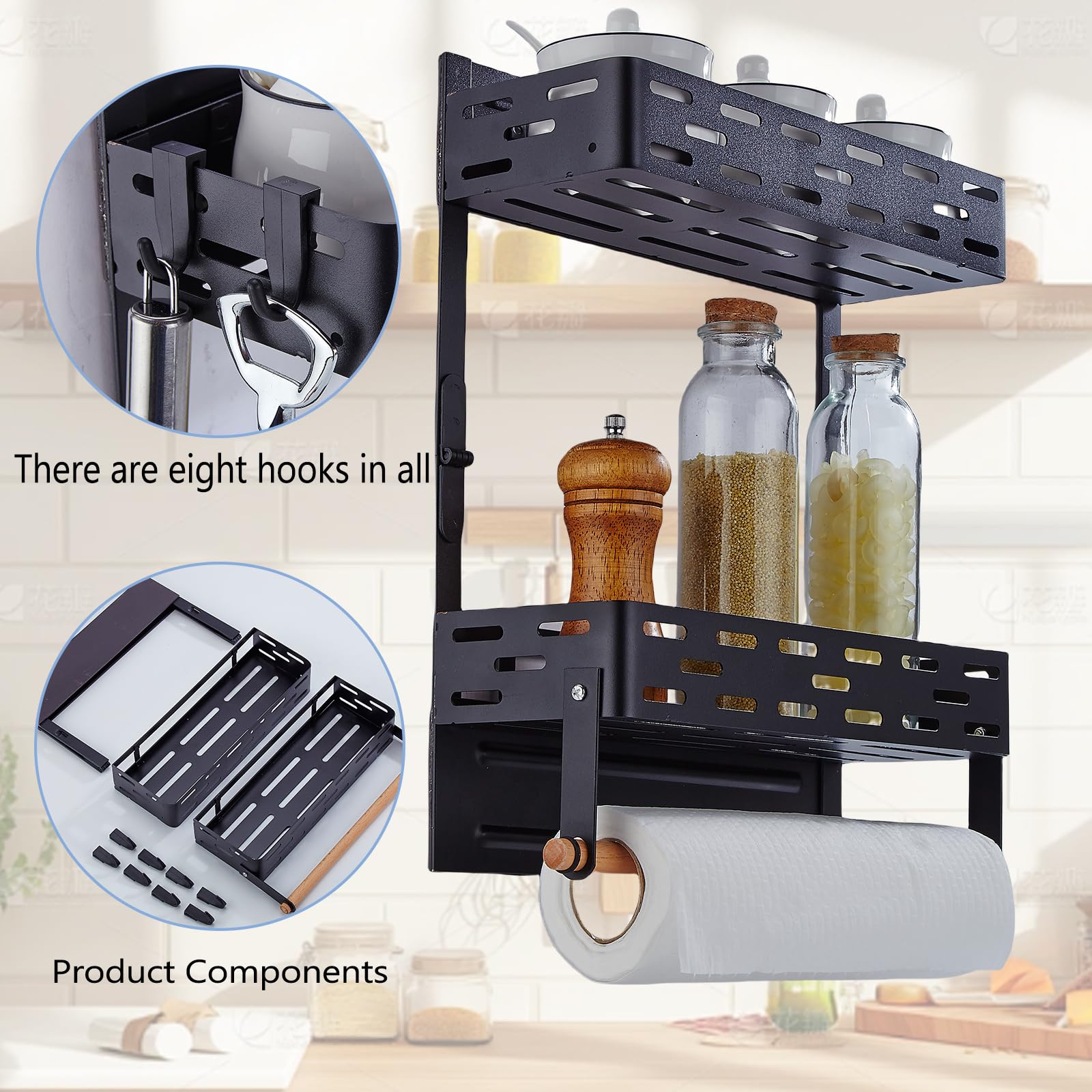PTAEXCEL spice bottle organization in a compact shelf.
