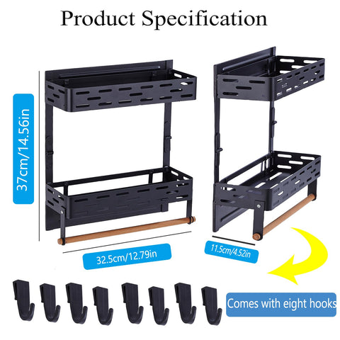 PTAEXCEL spice rack with paper towel holder adds convenient reach.