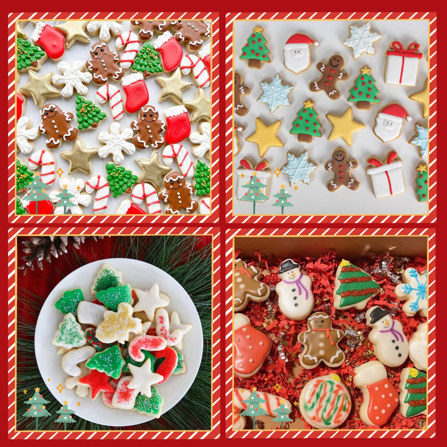 PTaizjjz mini Christmas cookie cutters Santa Claus for fun holiday treats