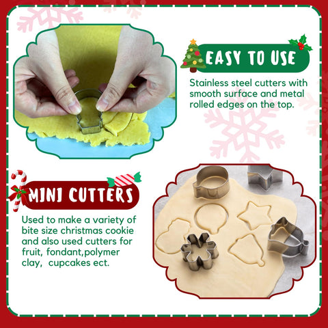 PTaizjjz mini Christmas cookie cutters snowflake for intricate holiday decorations