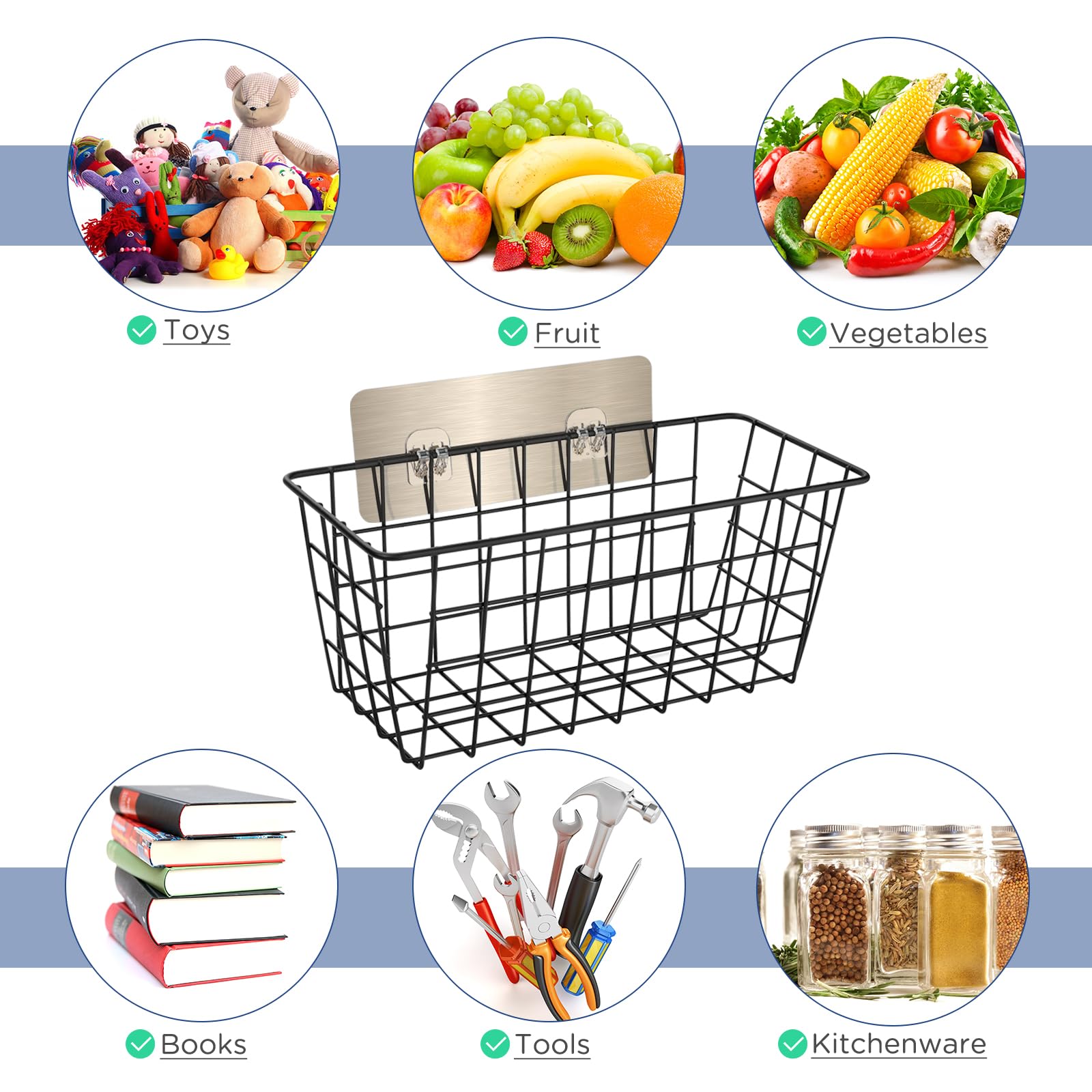Ptinyiv grid-design ventilated basket offers visible contents and airflow.