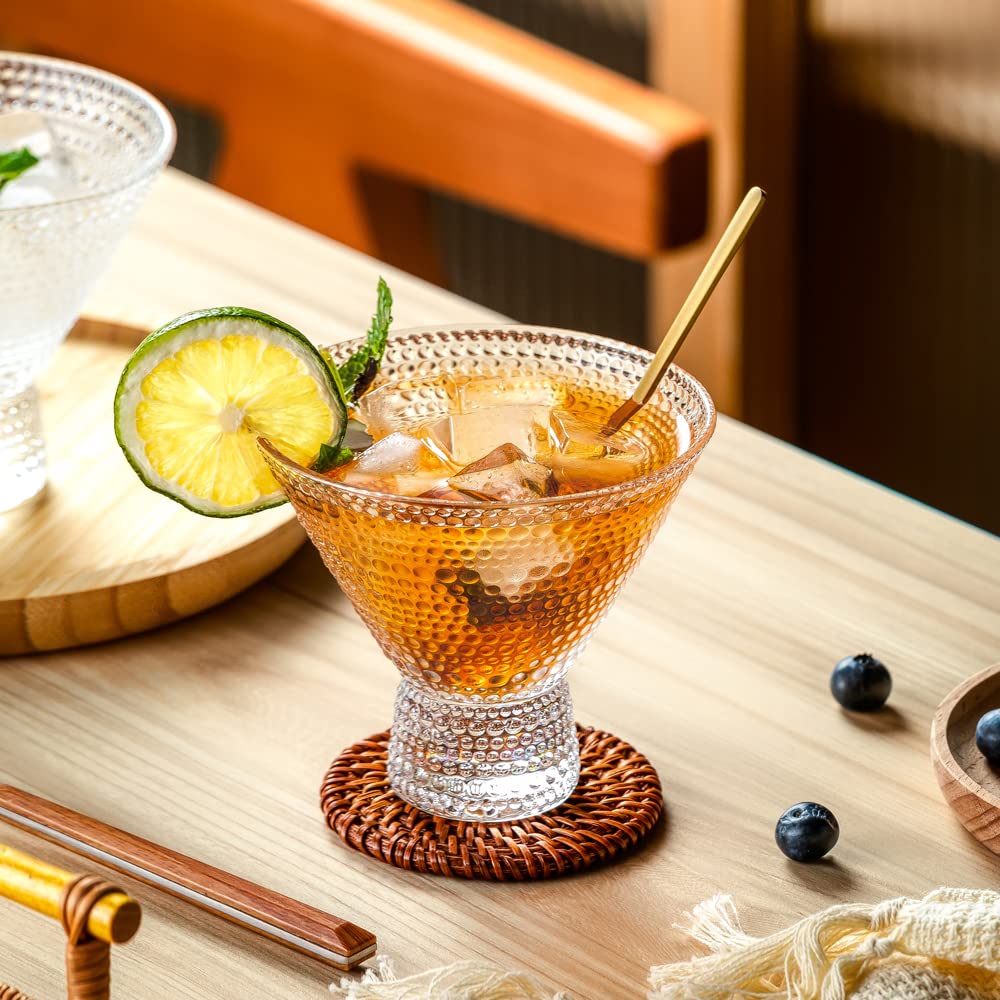 PTSTING vintage-design cocktail glasses offer a cool, stylish silhouette for shaken martinis