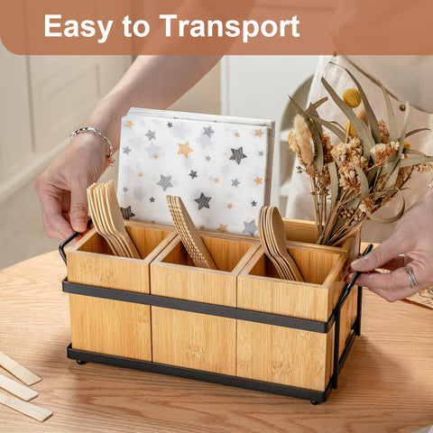 PTSTING wood utensil slots are removable for flexible kitchen organization