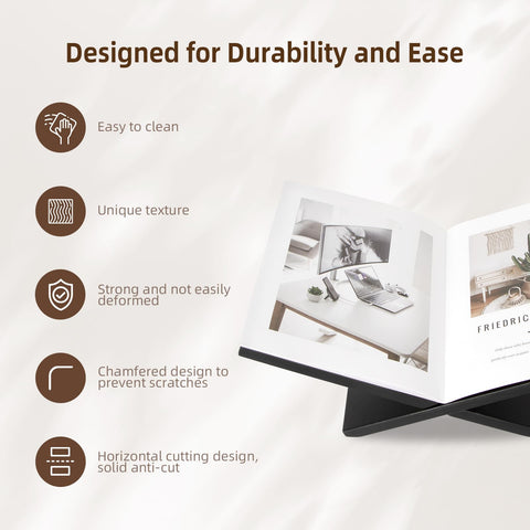 PUERSI Open Display Stand in dark wood grain for elegant shelf styling.