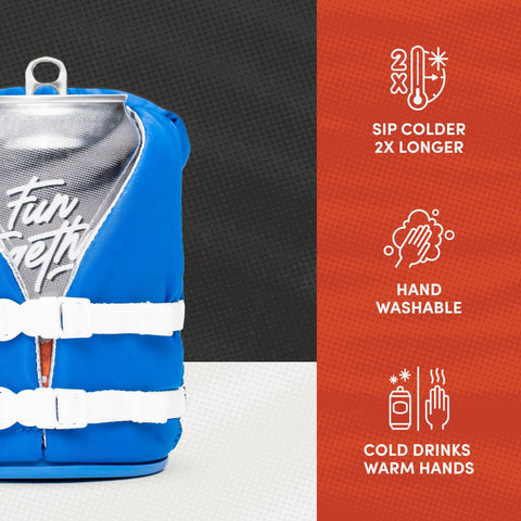Puffin life vest buckle system provides secure fit apricot