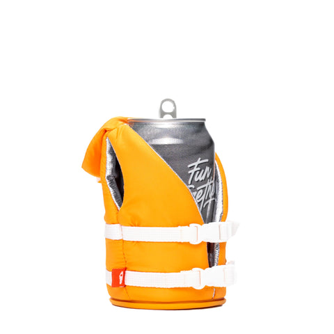 Puffin buoy life vest can cooler fitting 12oz cans and bottles apricot