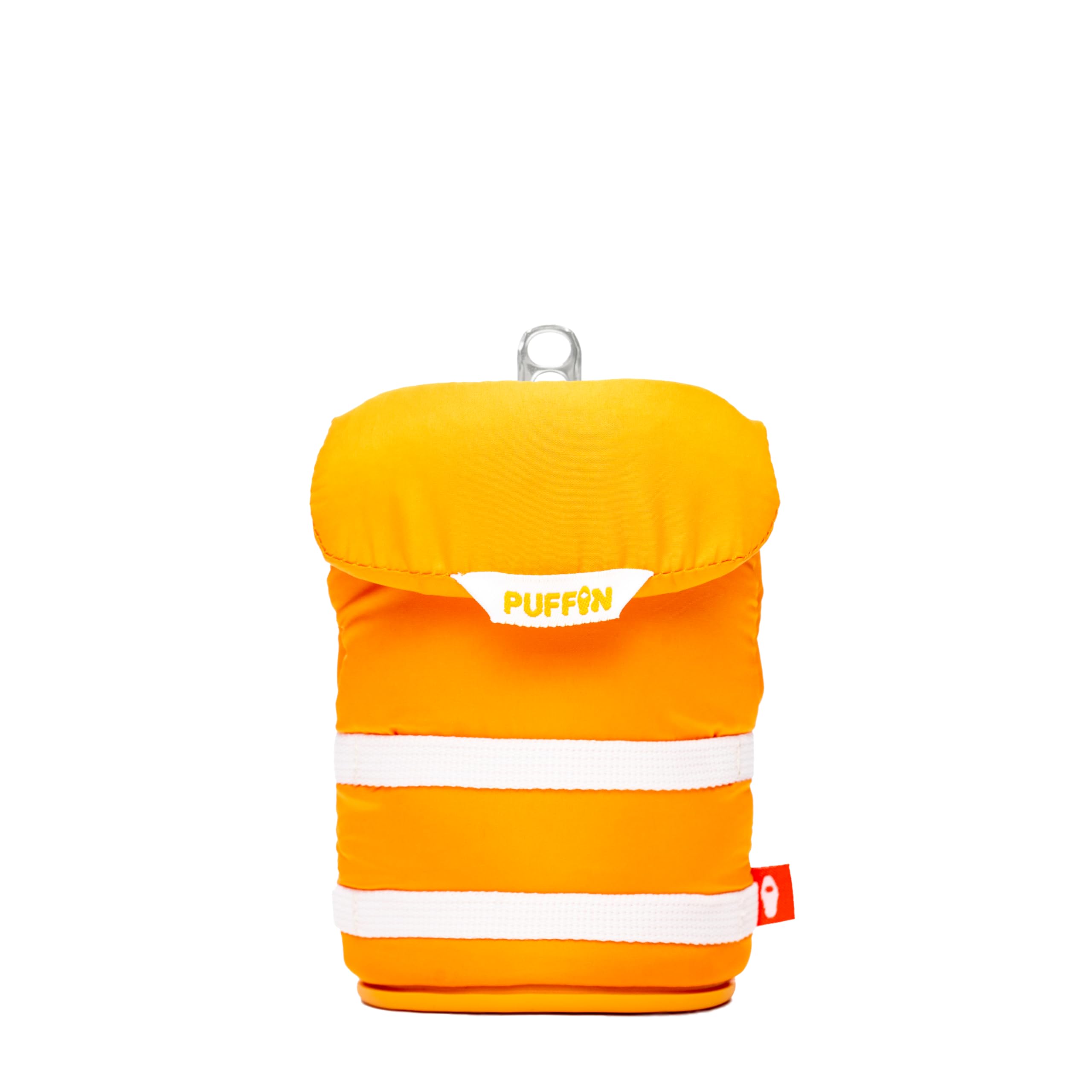 Puffin insulated can cooler for 12oz beverages apricot color
