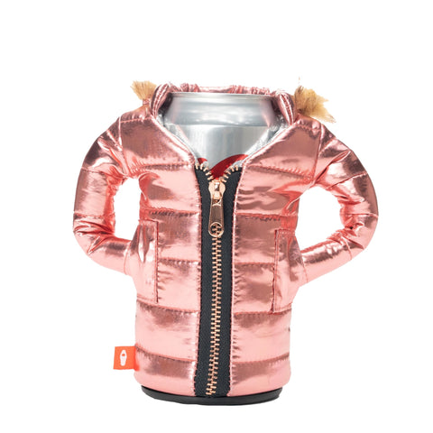 Puffin Pahka in rose gold color complements chic winter looks.