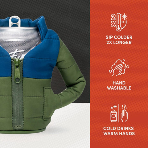 Puffin Puffy Jacket sailor-blue gift-ready packaging emphasizes style.