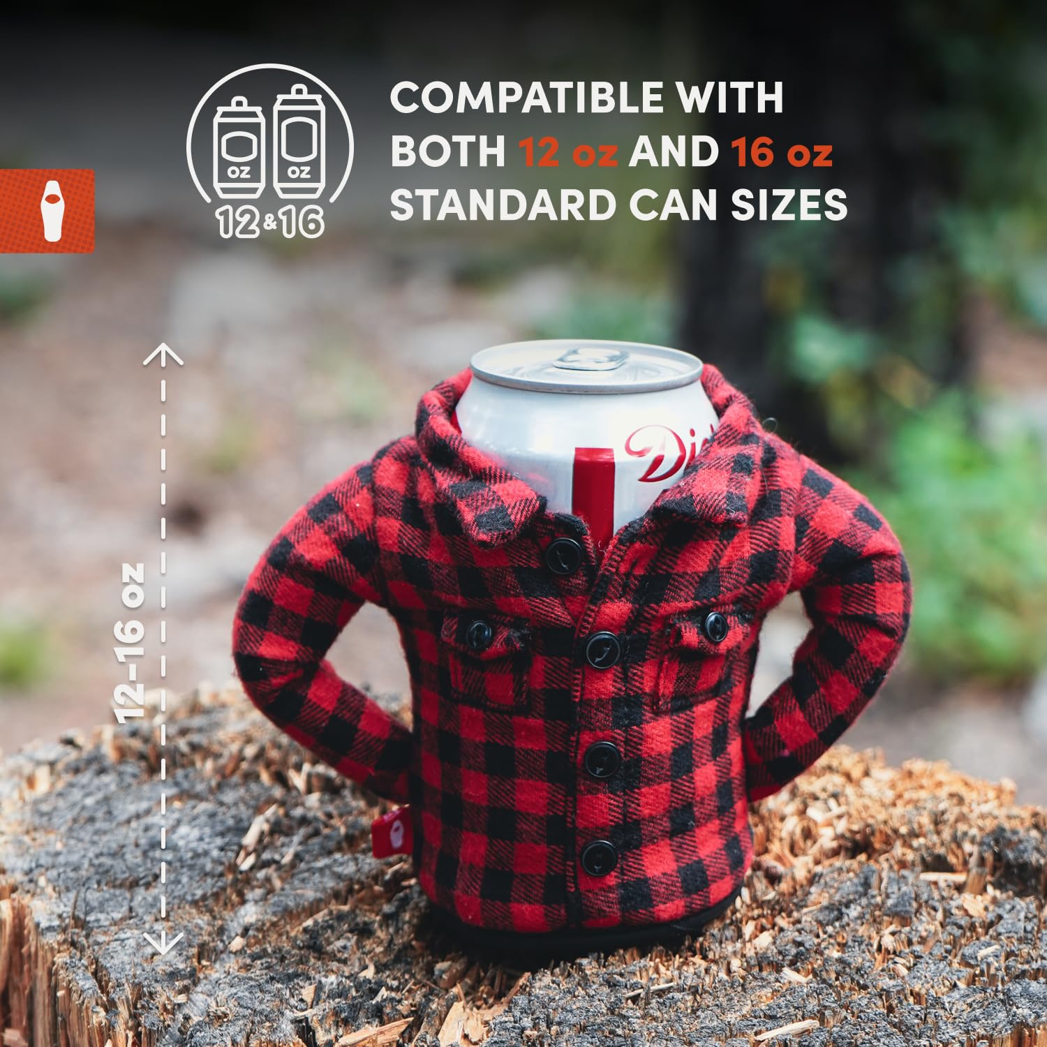Puffin The Feller plaid design with real buttons adds rugged style.
