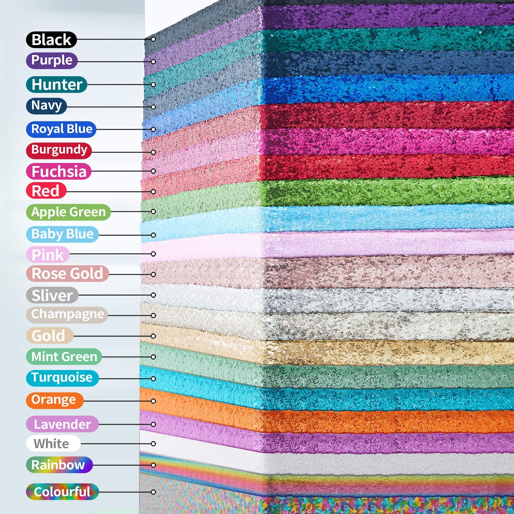 Pufogu party table runner adds sparkle to dessert and buffet displays.