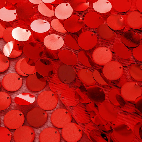 Pufogu red sequin draped table runner adds festive charm.