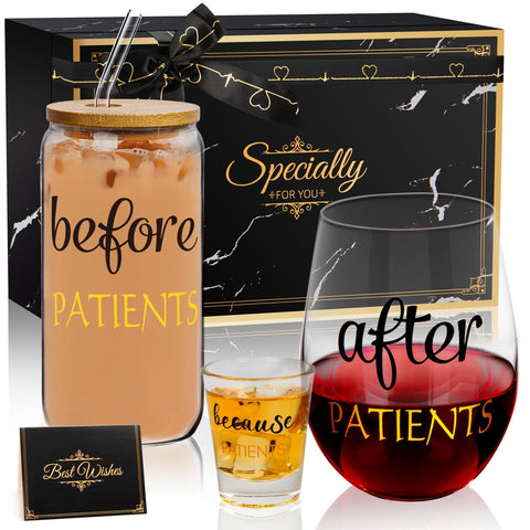 PUGED Before After Because Patients gift box displaying the full medical-themed set for easy gifting