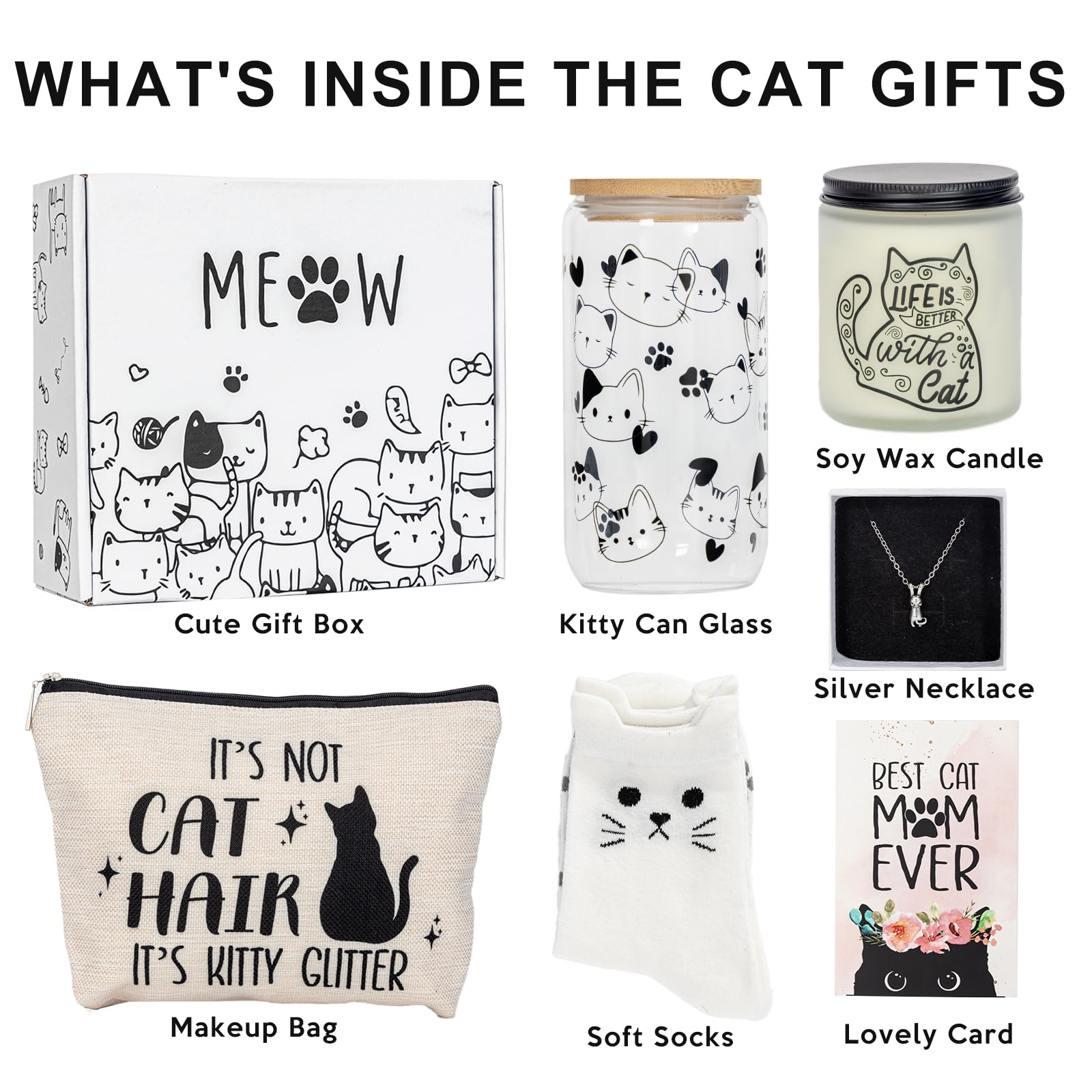 PuGez Cat Mom Gift Box glass can highlights chic styling for daily beverages.