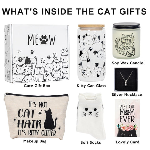 PuGez Cat Mom Gift Box glass can highlights chic styling for daily beverages.