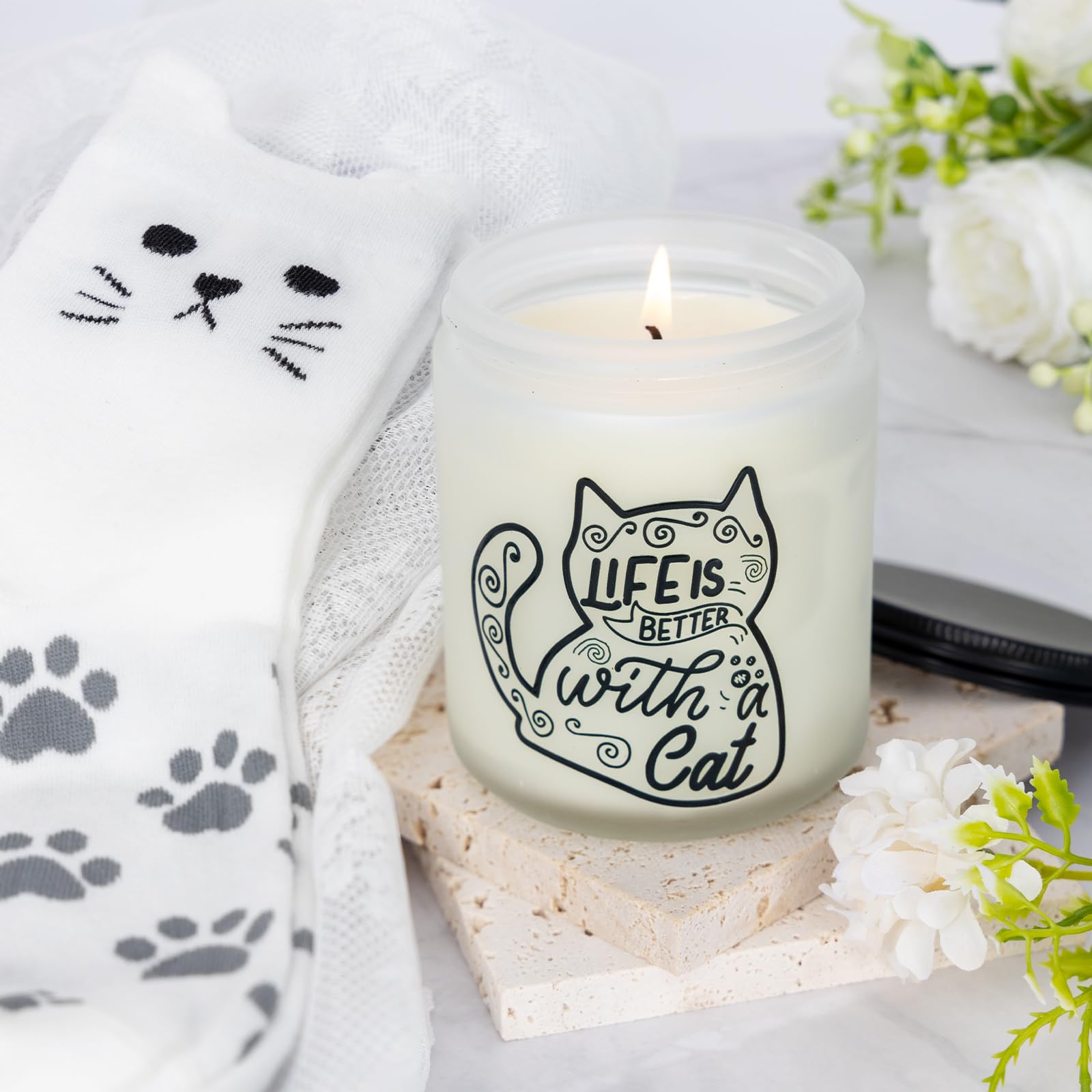 PuGez Cat Mom Gift Box soft socks provide cozy comfort.