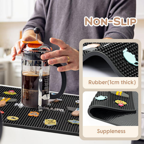PuGez 3D-design office bar mat enhances decor with tactile texture.