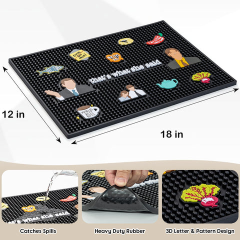 PuGez Non-slip rubber bar mat prevents slides on home bars and counters.
