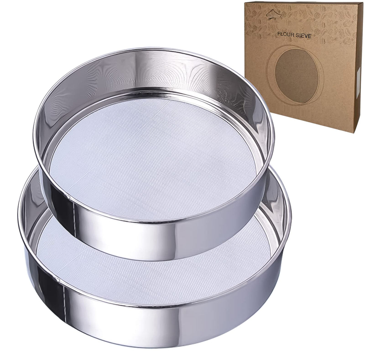 PUHETO 6-inch sieve with 60-mesh for fine flour sifting