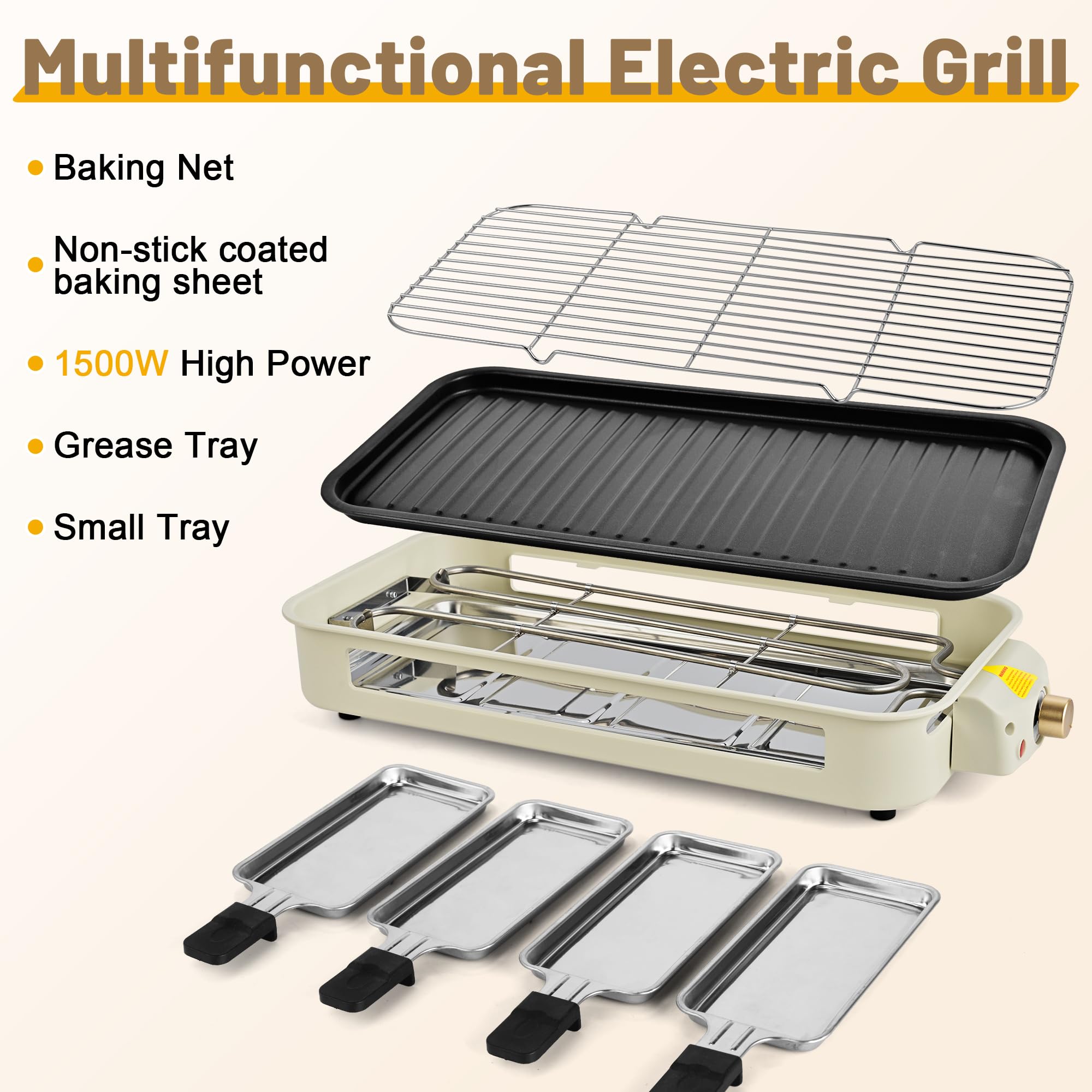 Pukomc 1800W smokeless grill for fast searing and even cooking