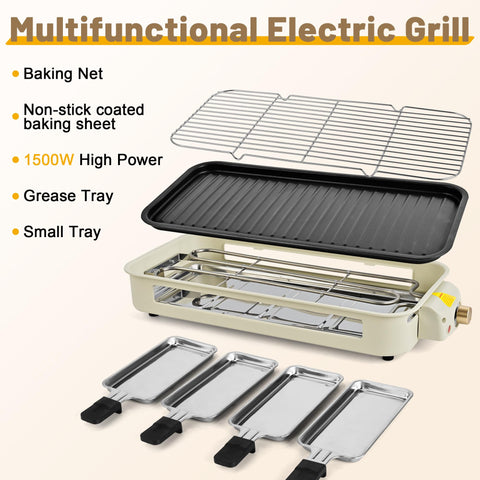 Pukomc 1800W smokeless grill for fast searing and even cooking