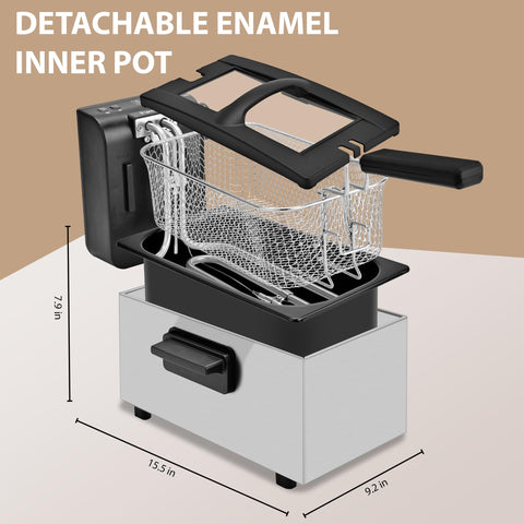 Pukomc Deep Fryer rapid heat element; quick preheat for ready-to-serve results.