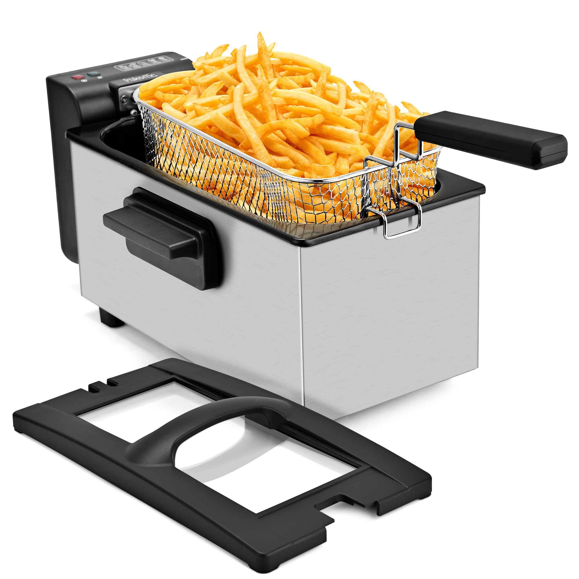 Pukomc Deep Fryer viewing window; safely monitor fries and prevent oil splashes during cooking.