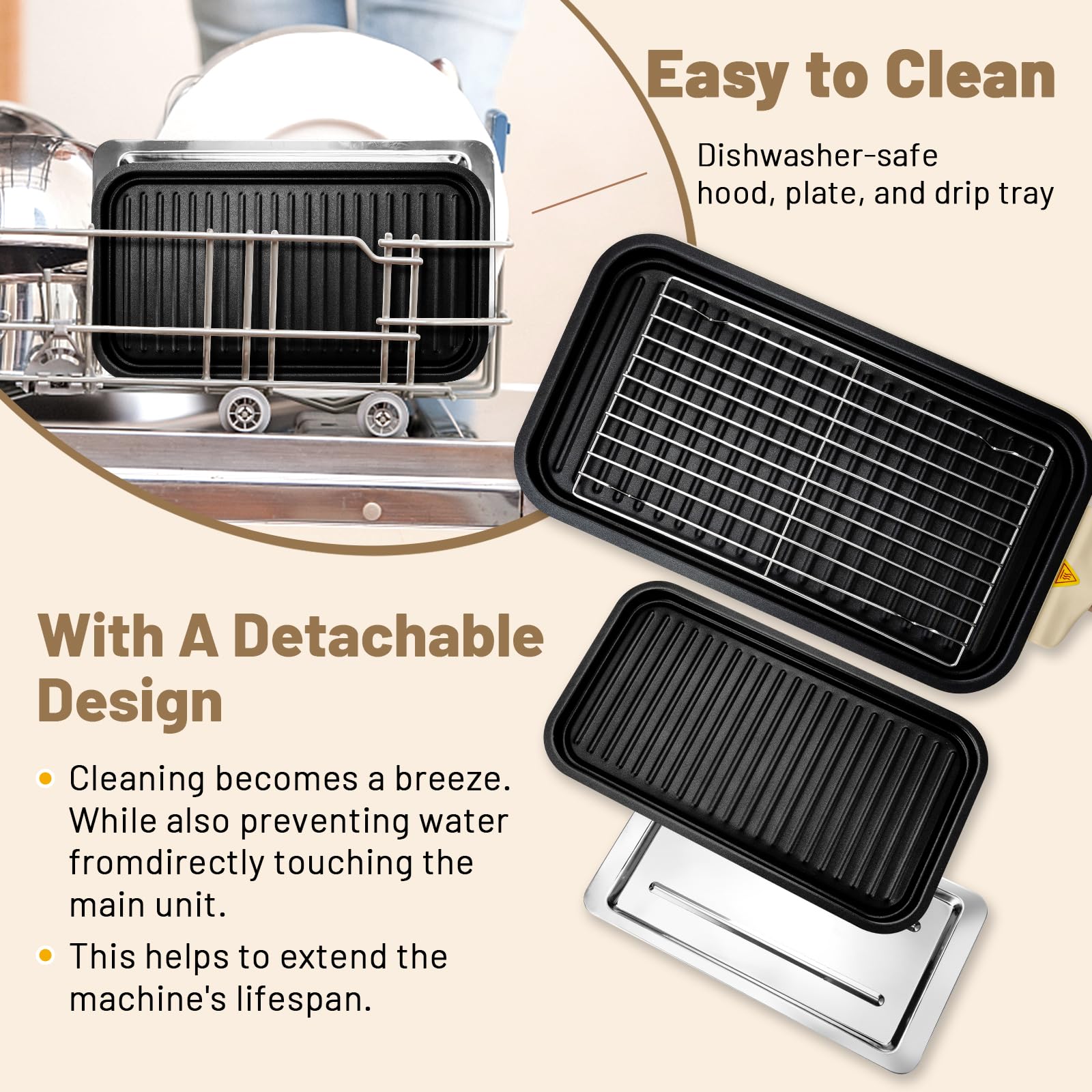 Pukomc dishwasher-safe grill plate and pans