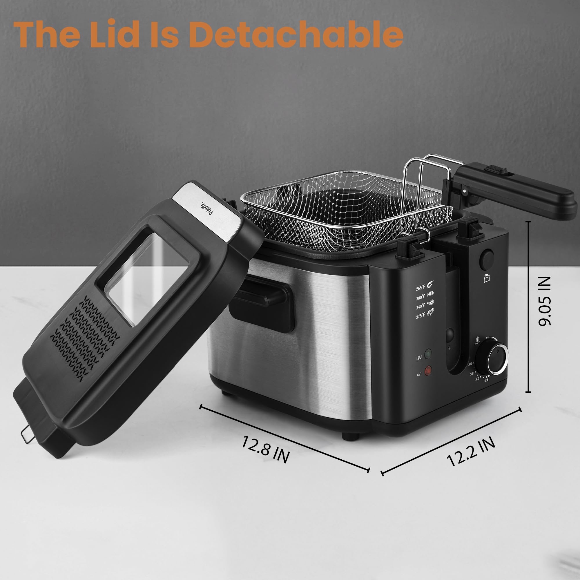 Pukomc cool touch handle enhances safe handling during use.