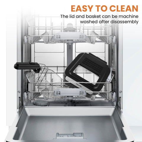 Pukomc sturdy frying basket stays secure during frying.