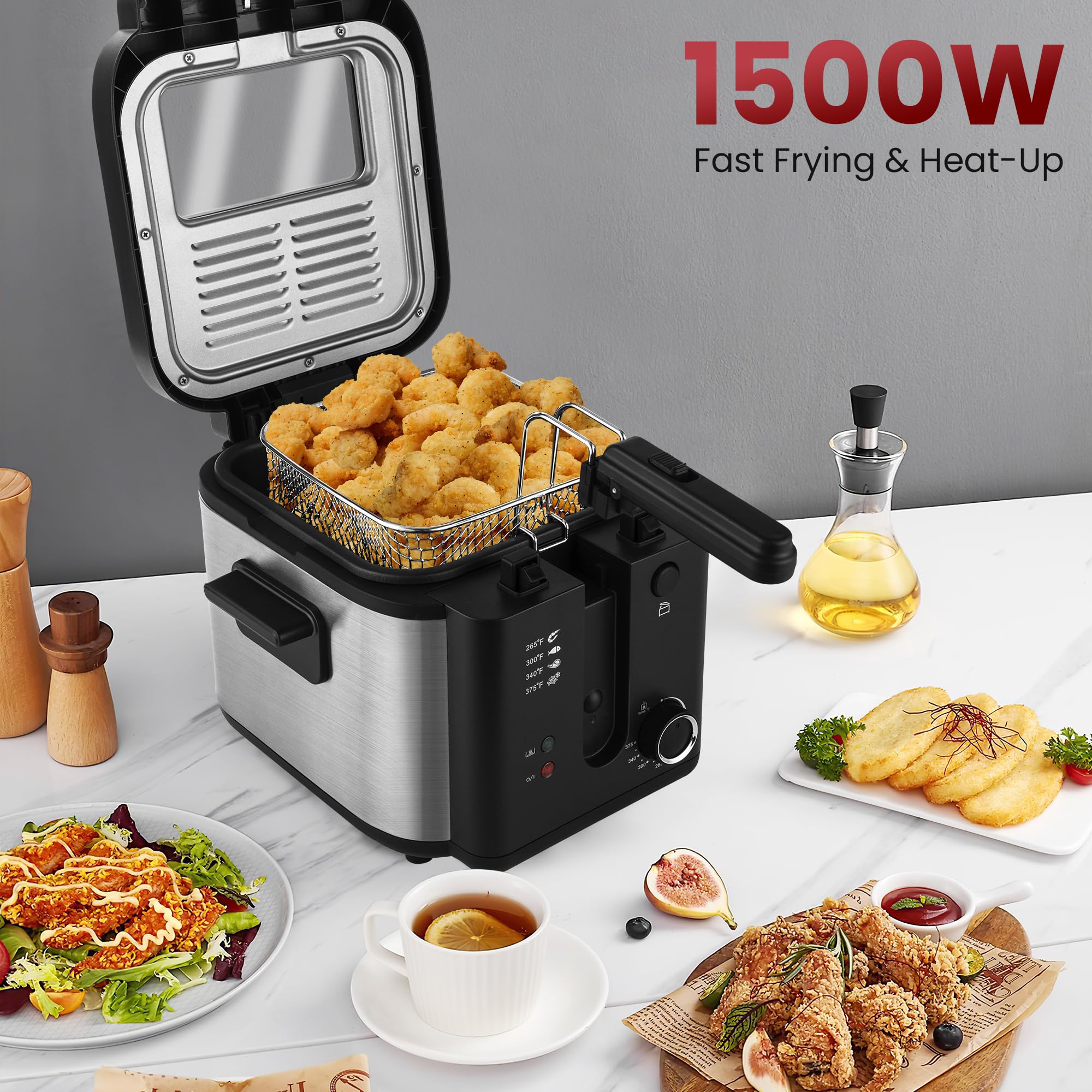 Pukomc deep fryer temperature control knob for precise heat.