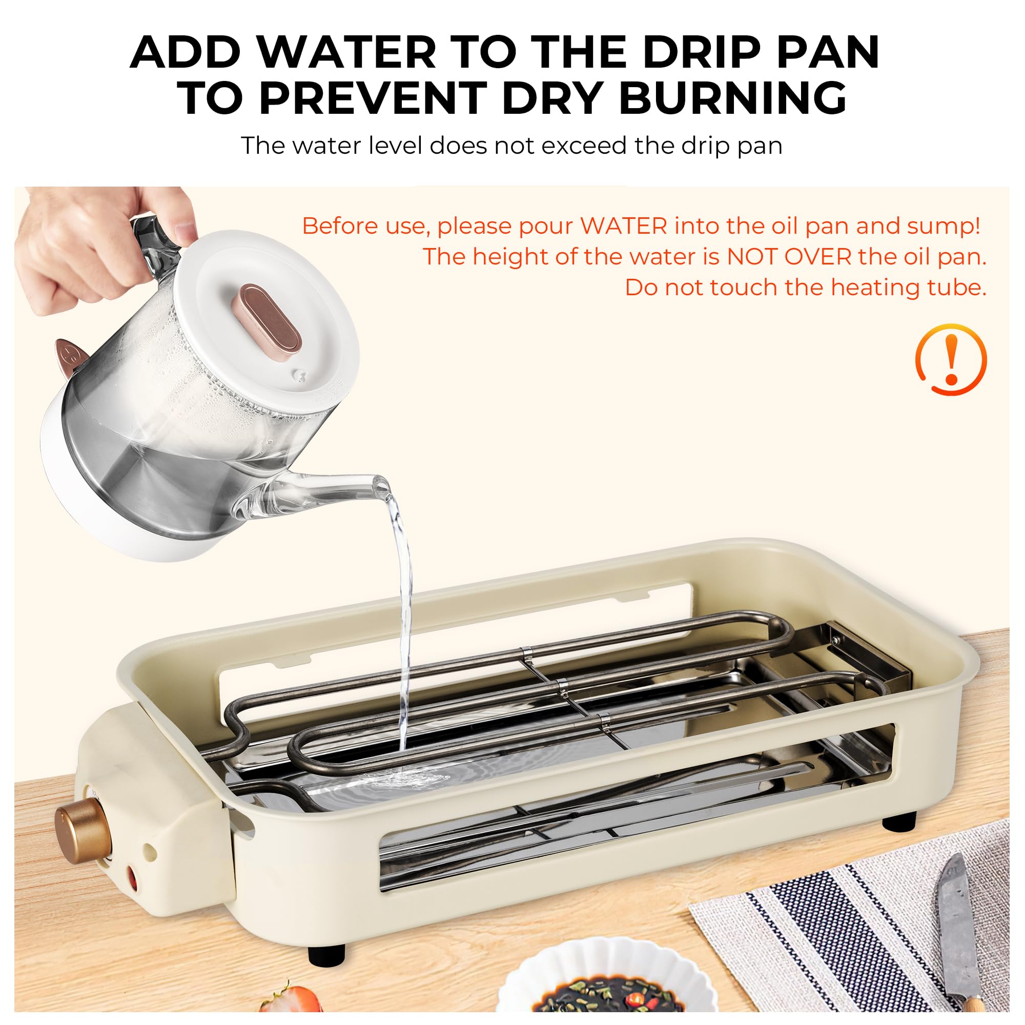 Pukomc indoor grill with non-stick plate for easy release