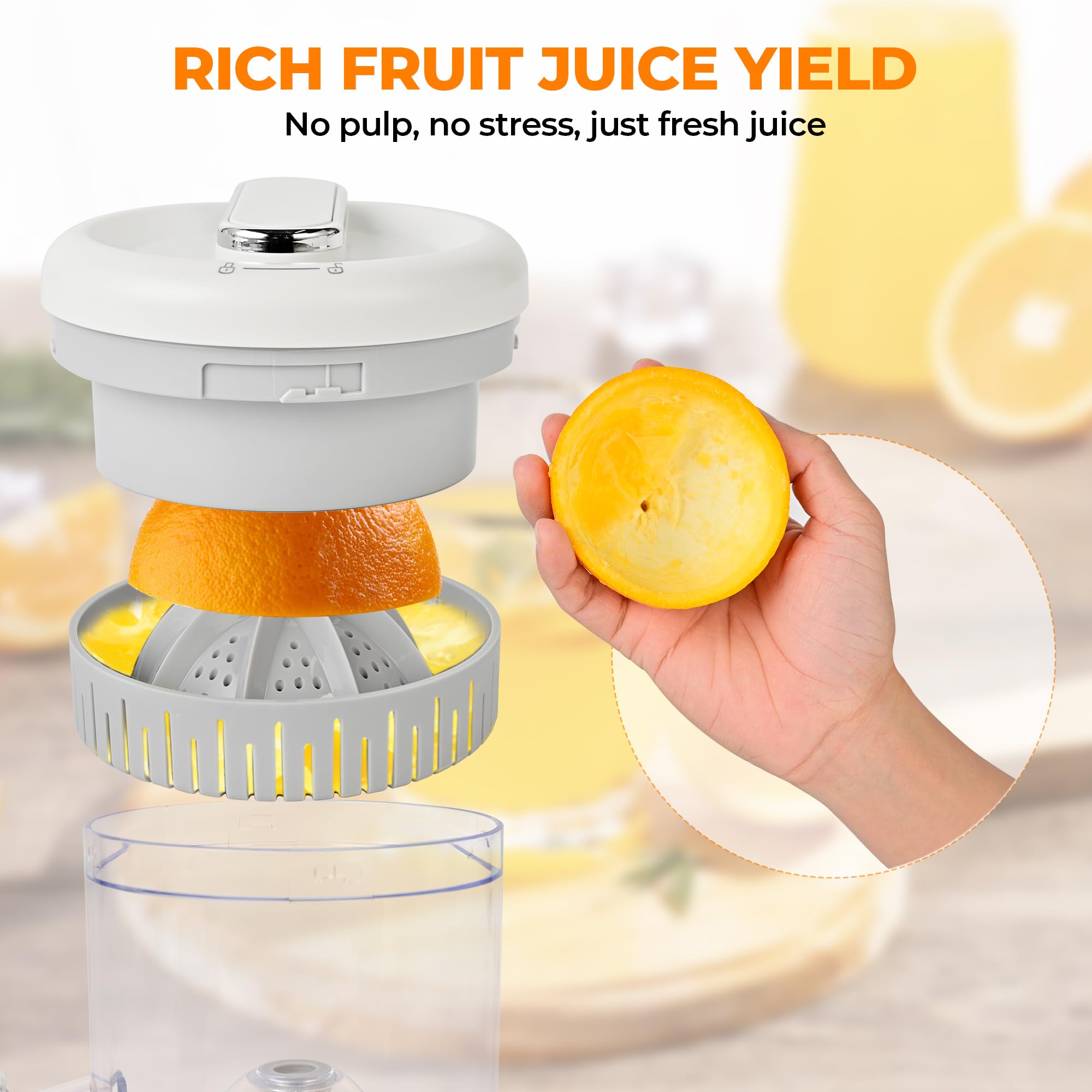 Pukomc juicer demonstrates stable, quiet operation on the counter.