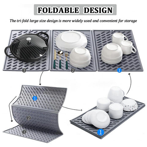 Puliyunxiang dish drying mat is easy to clean and dishwasher safe.
