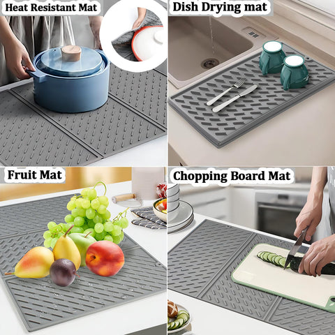 Puliyunxiang dish drying mat helps keep kitchen counters dry and organized.