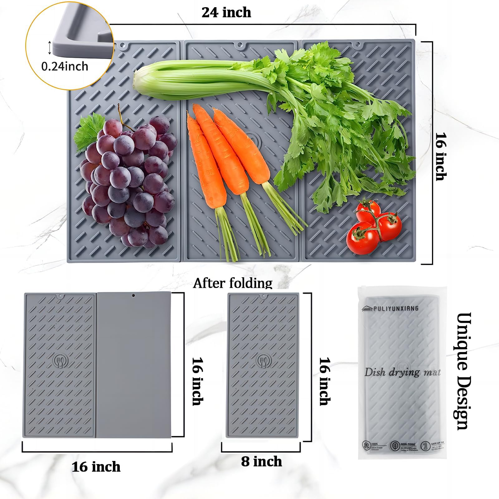 Puliyunxiang drying mat multiuse pad works as oven liner or fridge mat.