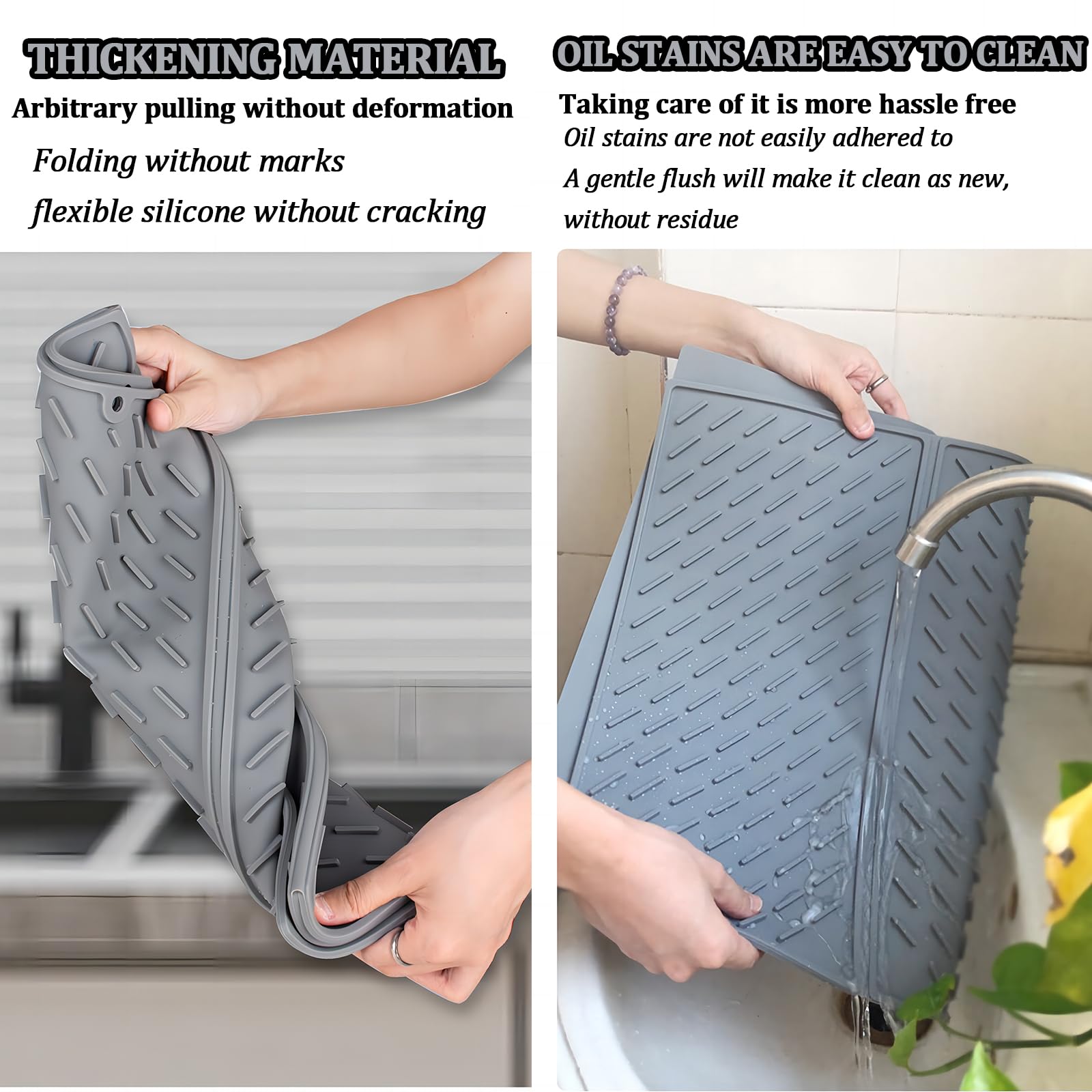 Puliyunxiang silicone dish drying mat 24x16 inch size provides ample space