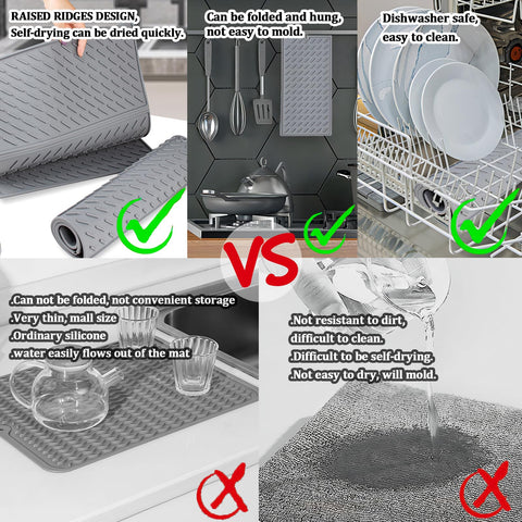 Puliyunxiang silicone dish drying mat dishwasher-safe for quick cleaning