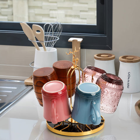 Pumtus 360-degree rotation drying rack offers convenient access to all cups